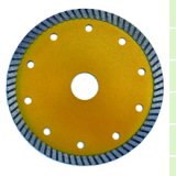 Hot-pressed super thin turbo saw blade