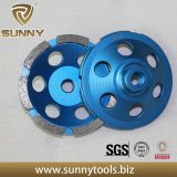 Diamond grinding cup wheels for concrete segmented sprial