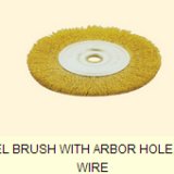 WHEEL BRUSH WITH ARBOR HOLE,CRIMPED WIRE