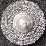 Circular brush-crimped wire with shank