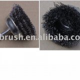 Cup brushes-crimped wire with shank