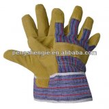 Natrual Color Pig Split Leather Safety Gloves
