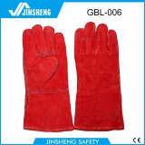 Red Long Cuff AB Grade Welding Leather Work Gloves