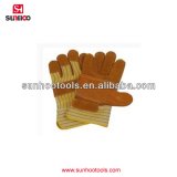 Cow Split leather With Striped Back Gloves