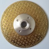 Ti-coated electroplated diamond saw blade with flange for marble and stone