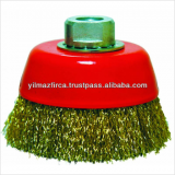 Wire Brush Crimped Cup Brass Wire