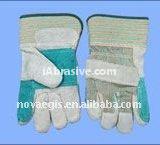 OX Suede Leather Gloves Grey/Green