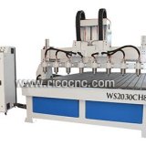 Eight Heads Multi Spindle CNC Router Wood Relief Carving Engraving Machine WS2030CH8