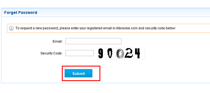 Enter registered email and security code