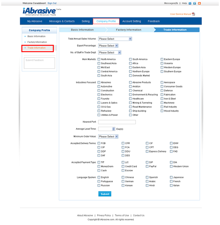 Trade Information - Company Profile