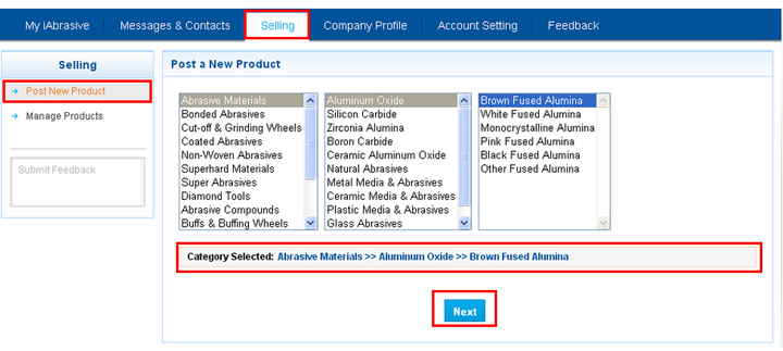 'Selling' Overview - Post New Product