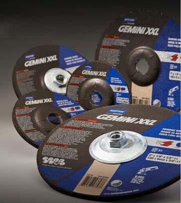 the Gemini XXL, 100 percent aluminum oxide depressed center wheels designed for fast grinding.