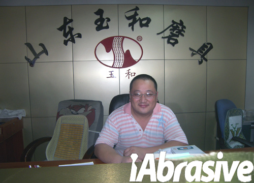 Sun Qinyou, the director of Shandong Yuhe Abrasive Products Co., Ltd., Guangdong office.